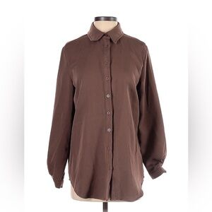🌸PrettyLittleThing Brown Long Sleeve Button Down Shirt